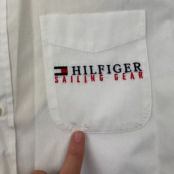 Vintage Tommy Hilfiger Sailing Gear Short Sleeve Button Down Shirt Men's Medium - Picture 6 of 11